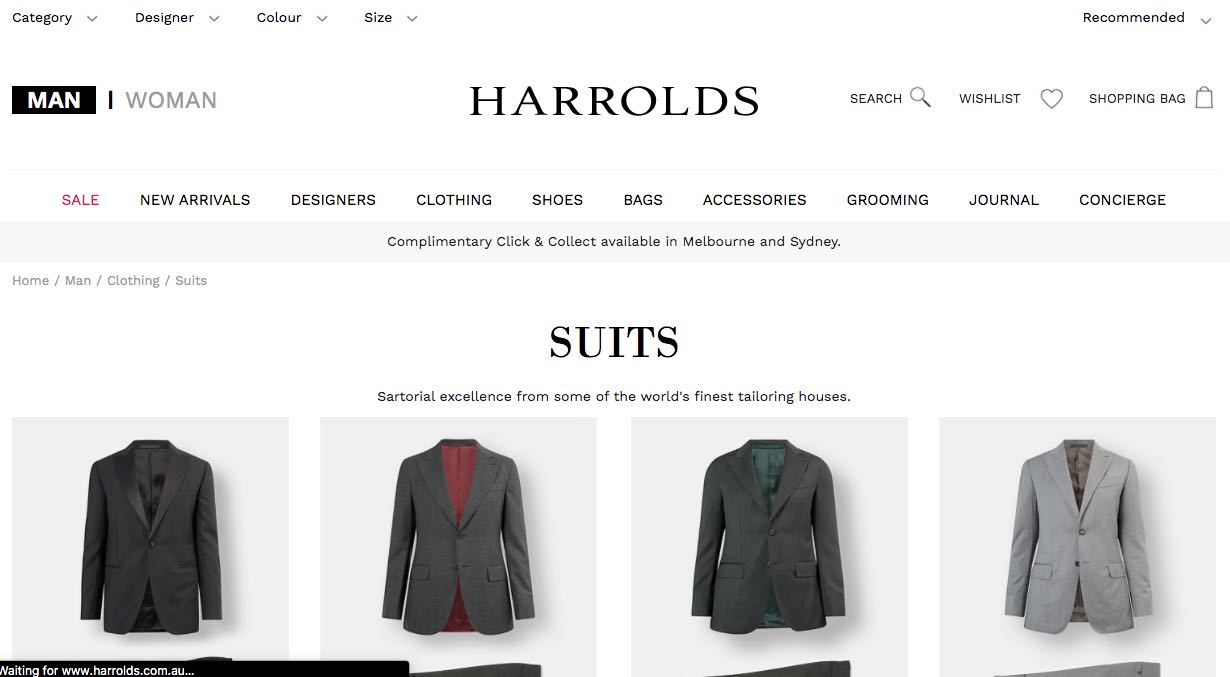 Harrolds Suit Tailors Melbourne