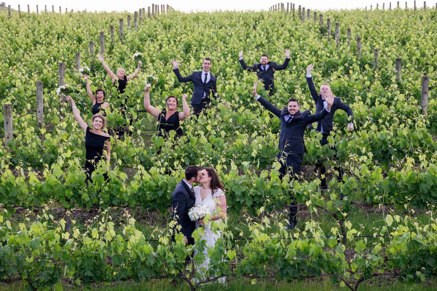 Bridal Party In Winery
